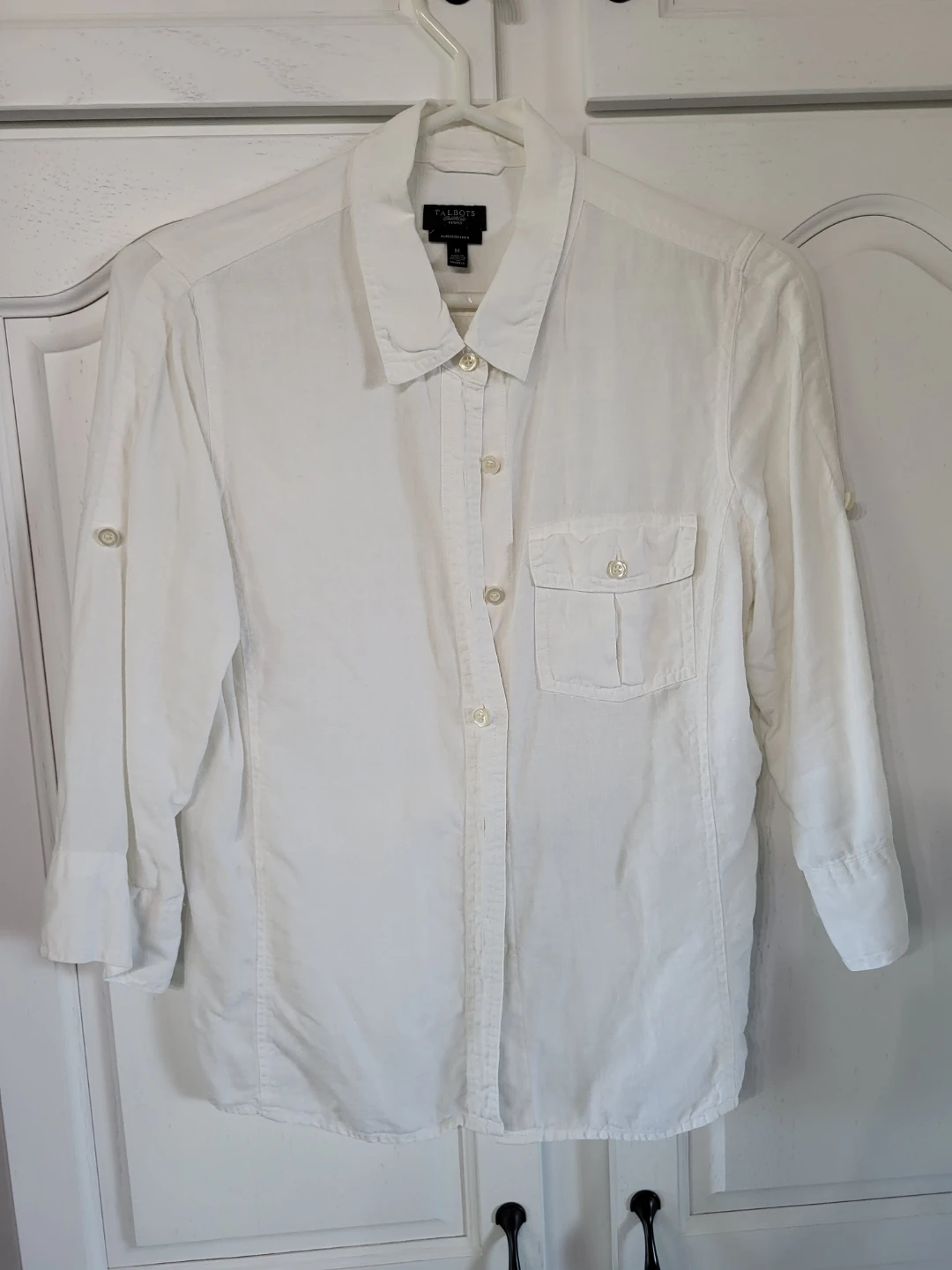 Talbots Petites Pure Irish Linen Shirt - White, Size M - photo 2