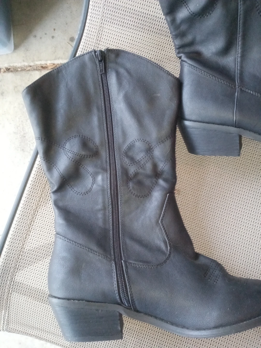 Black Cowboy Boots - Size 9M - photo 2
