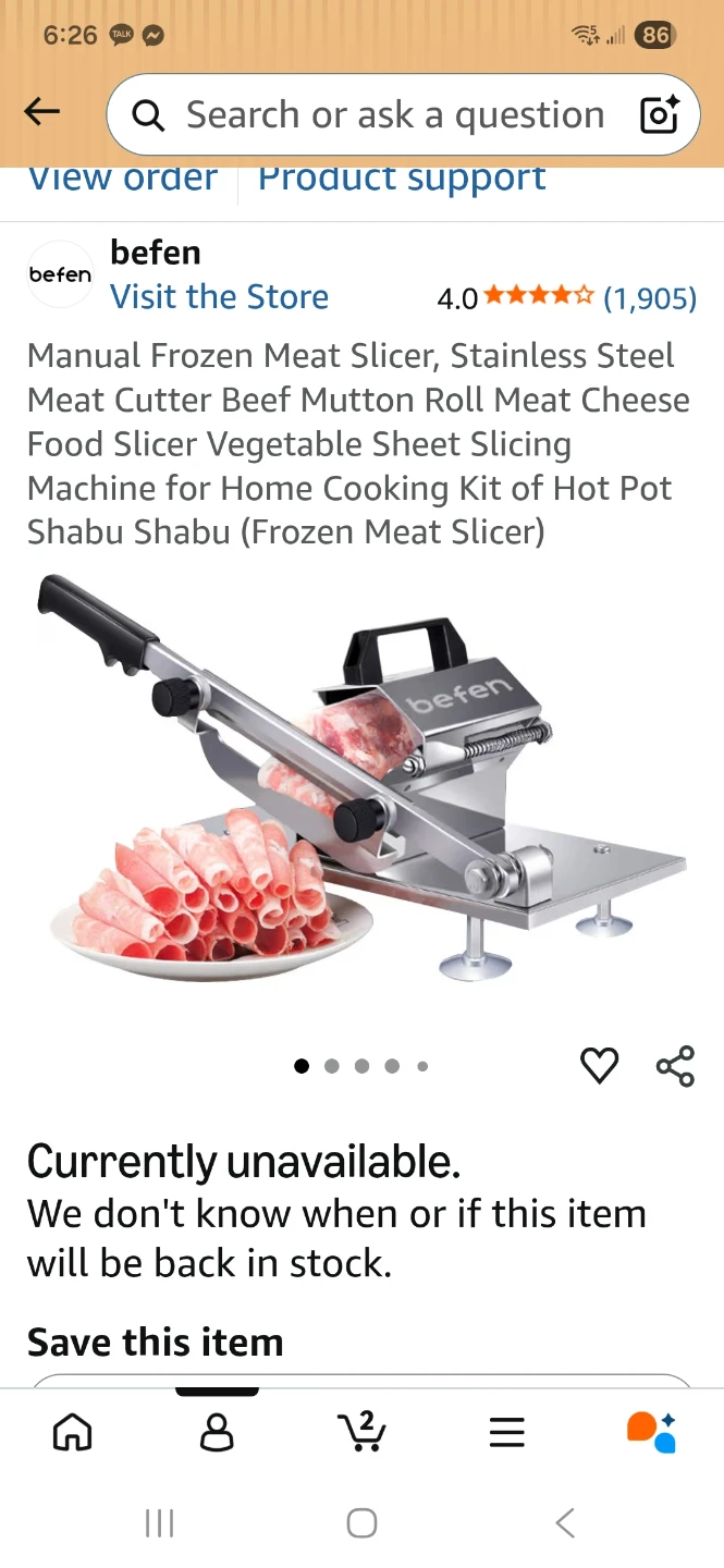 Befen Stainless Steel Manual Meat Slicer