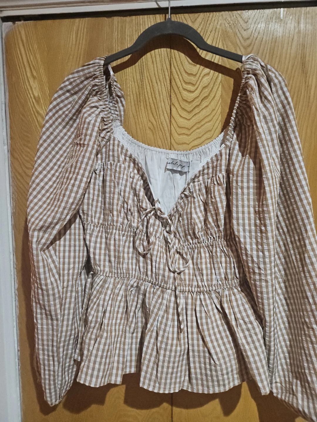 Petal & Pup Sophia Top Brown Check Size US 5