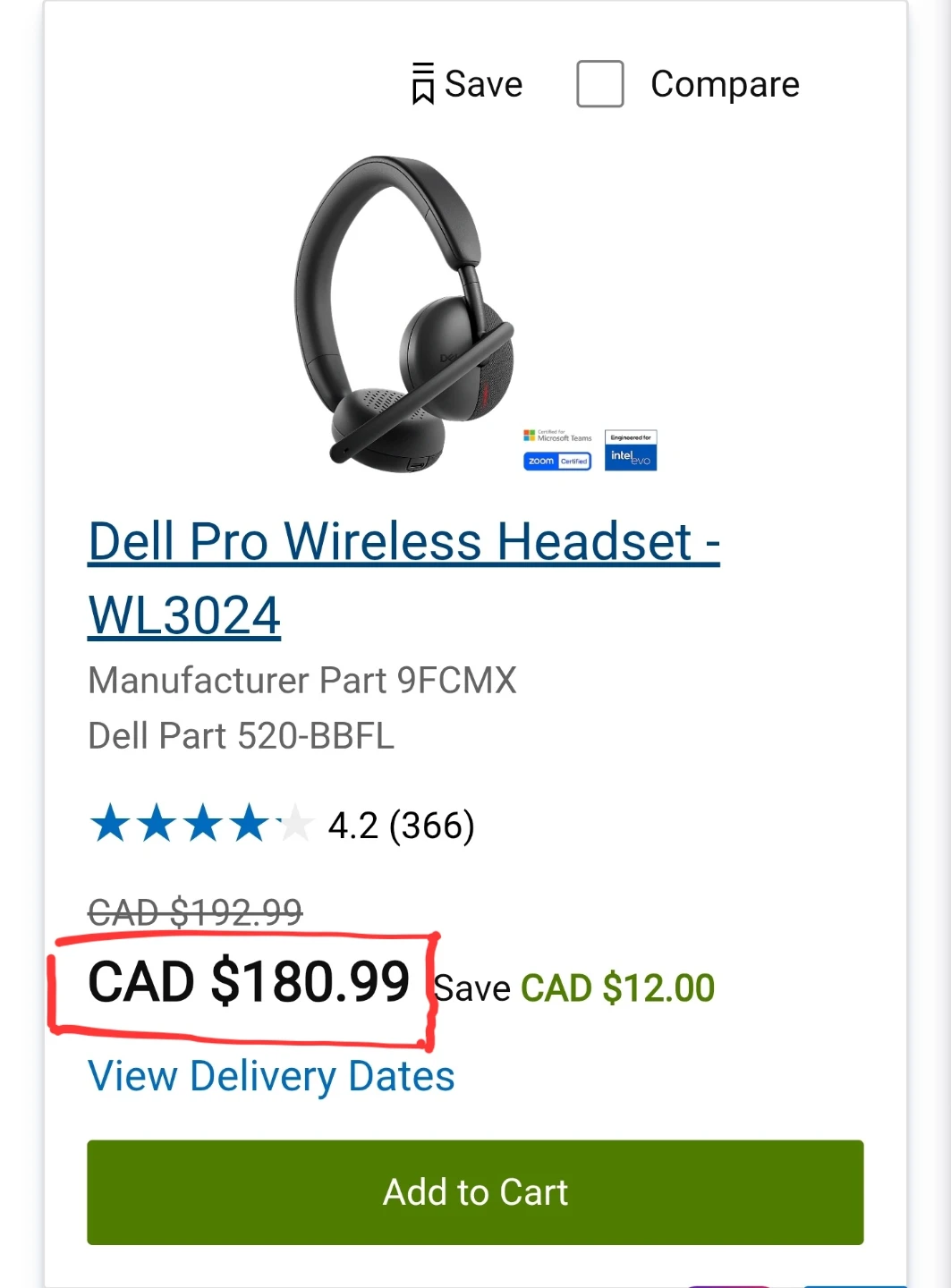Dell Pro Wireless Headset (WL3024) with Mic – Like New Open Box - photo 5