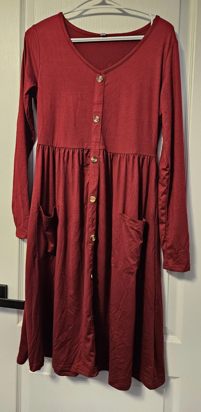 Women's Sexy Sundress Buttons Classic Commute A-Line Pleated - photo 3