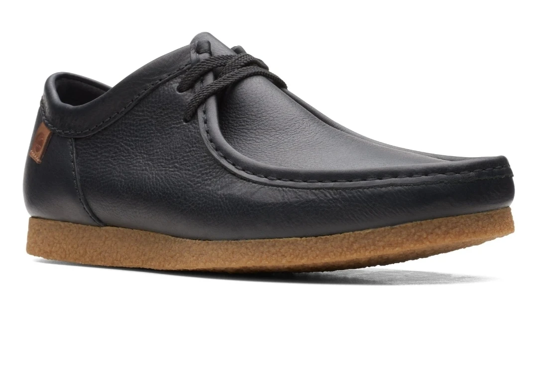 Clarks Wallabee Shoes Black Leather - photo 4