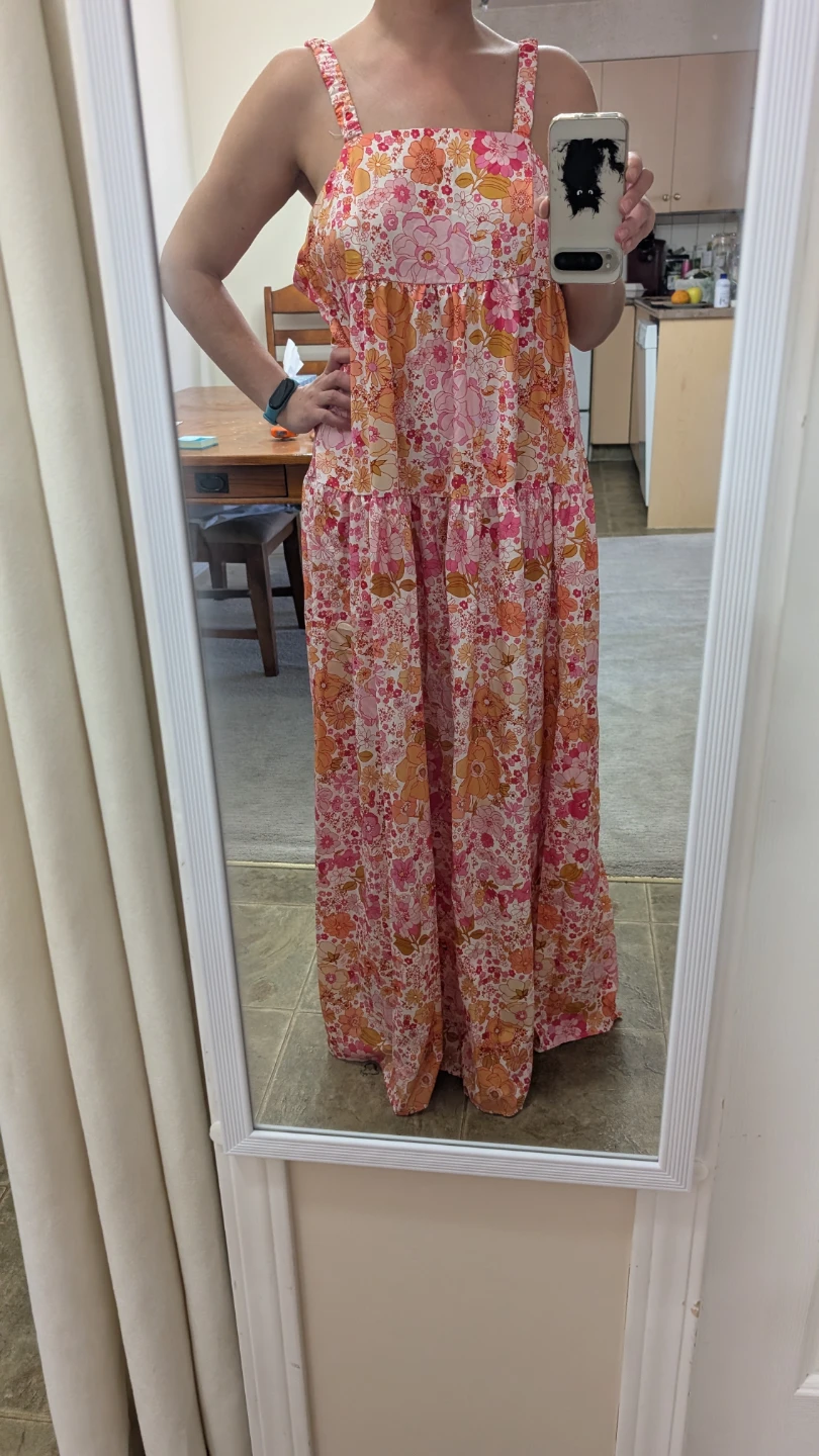 Pink Floral Maxi Dress