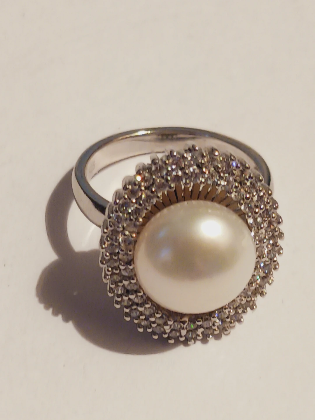 Sterling Silver 925 Freshwater Pearl Ring. Size 5. - photo 3