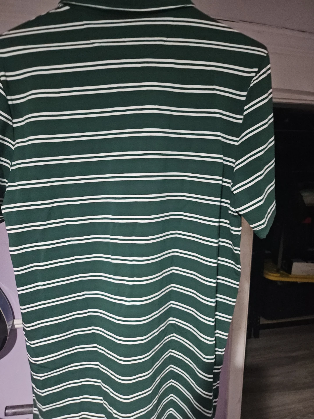 Goodfellow & Co Men's Green & White Striped Polo Shirt - Size S - photo 3