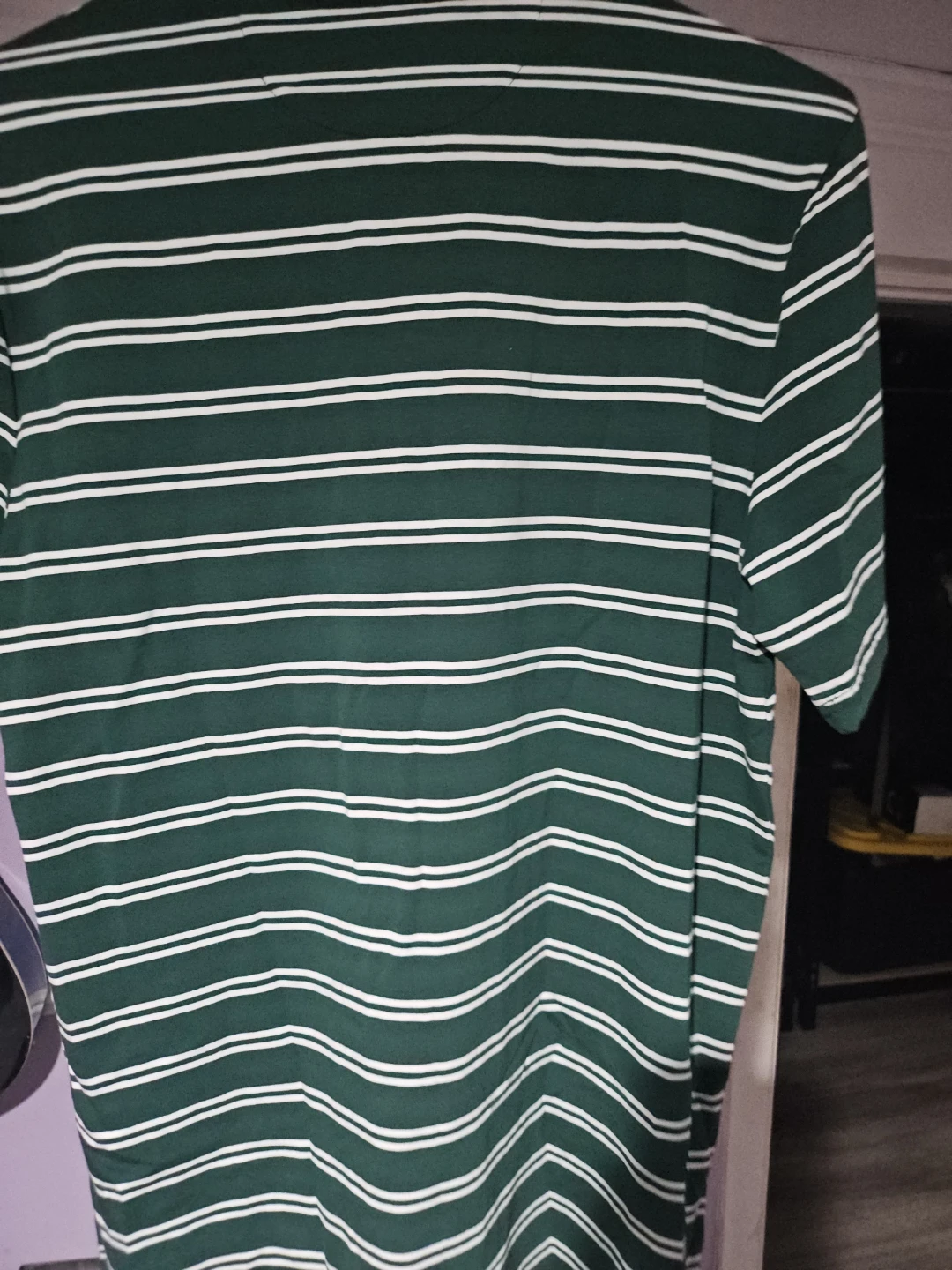 Goodfellow & Co Men's Green & White Striped Polo Shirt - Size S - photo 4