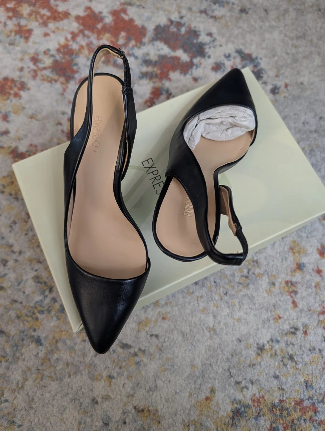 Expression Black Slingback Heels - Size 7 - photo 3
