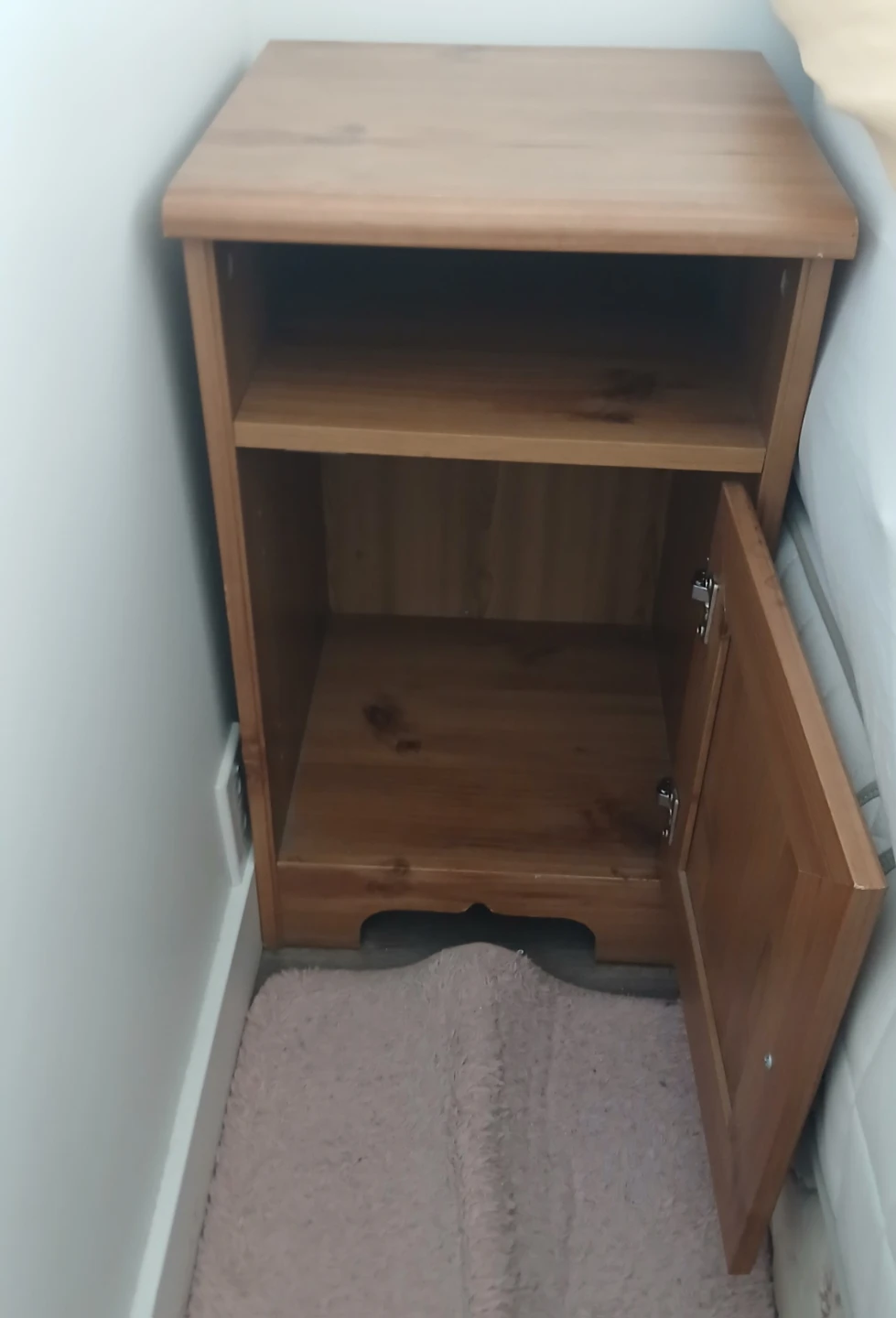 Wooden Nightstand with Cabinet - photo 2