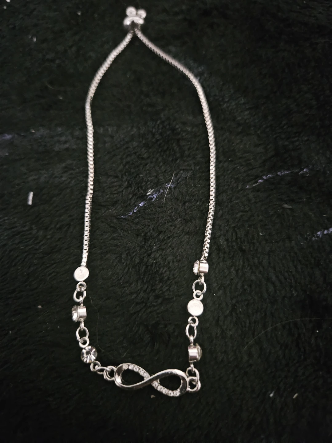Silver Infinity Bracelet with Crystals