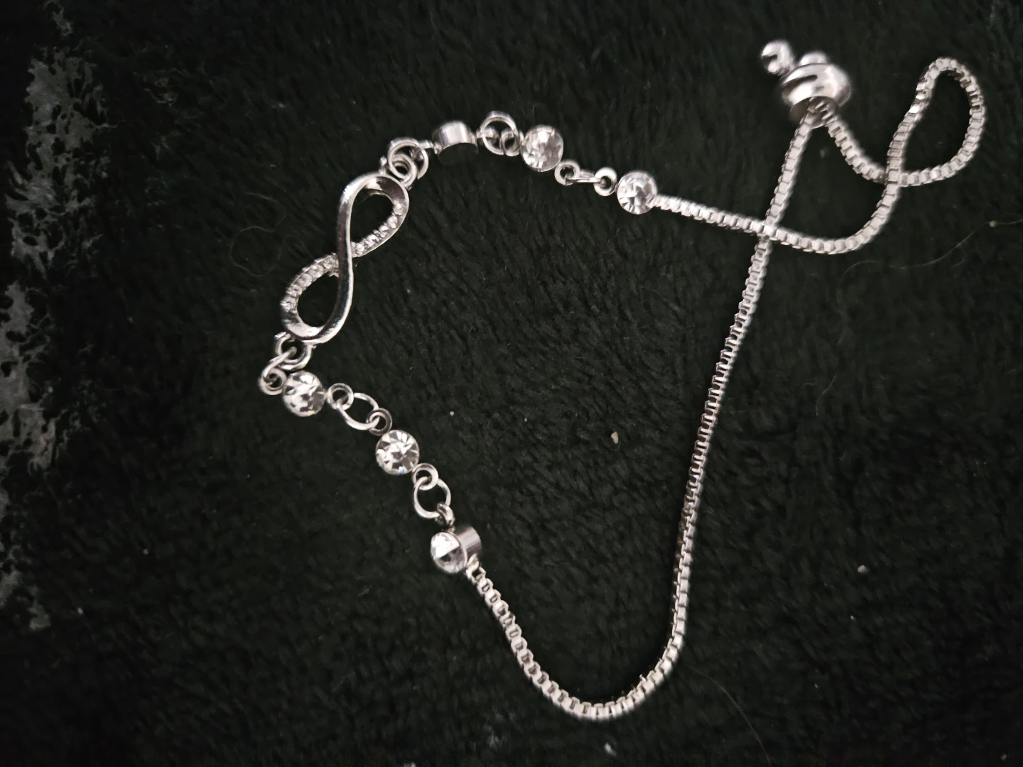 Silver Infinity Bracelet with Crystals - photo 2