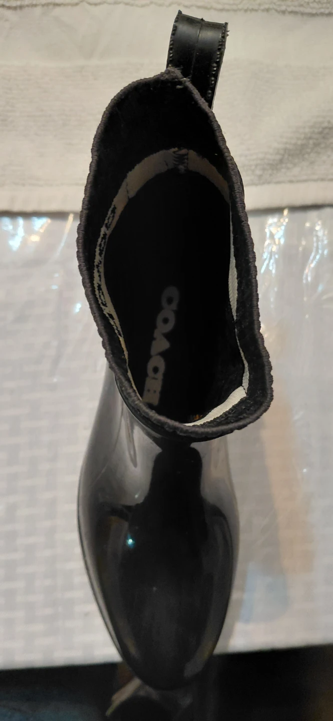 Coach Black Glossy Ankle Rain Boots - photo 3