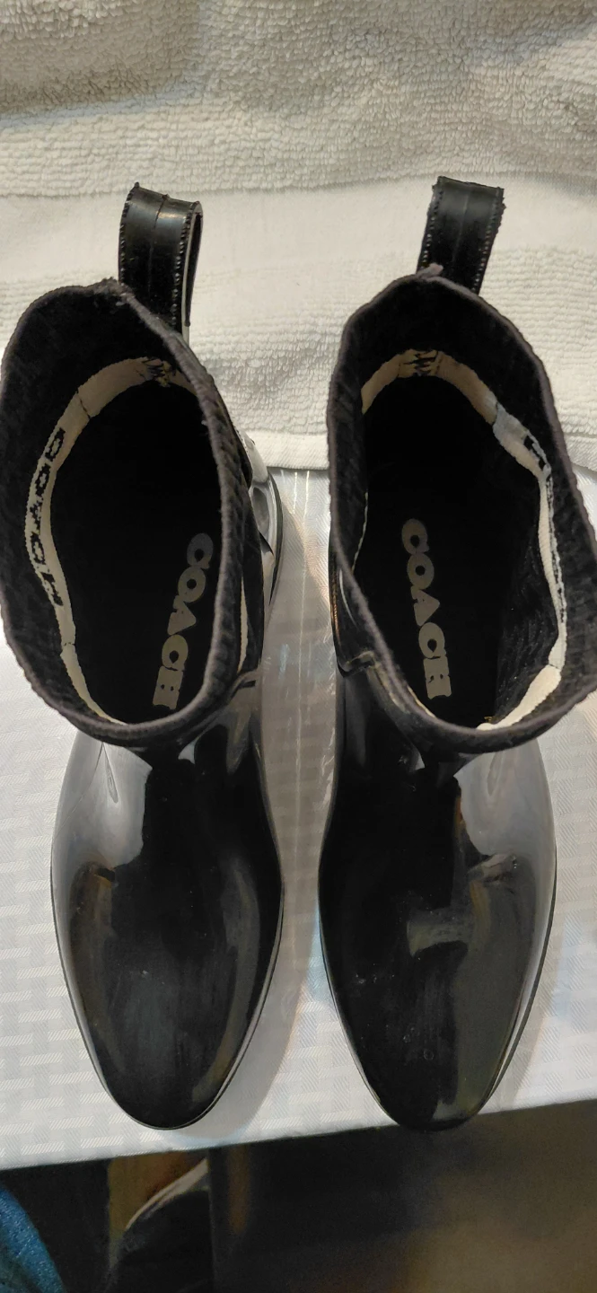 Coach Black Glossy Ankle Rain Boots - photo 4
