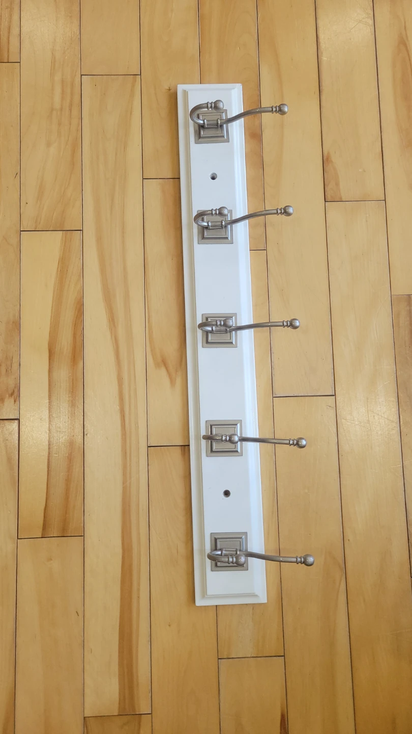 White Wall Mounted Coat Rack with 5 Hooks - photo 3