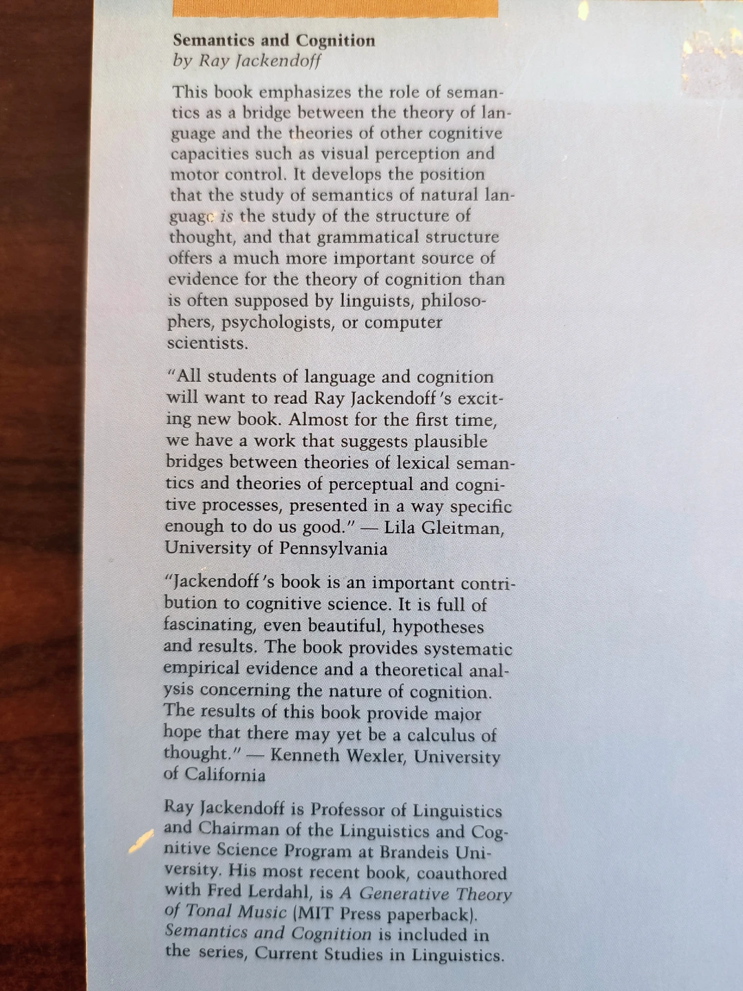Semantics and Cognition by Ray Jackendoff - photo 2