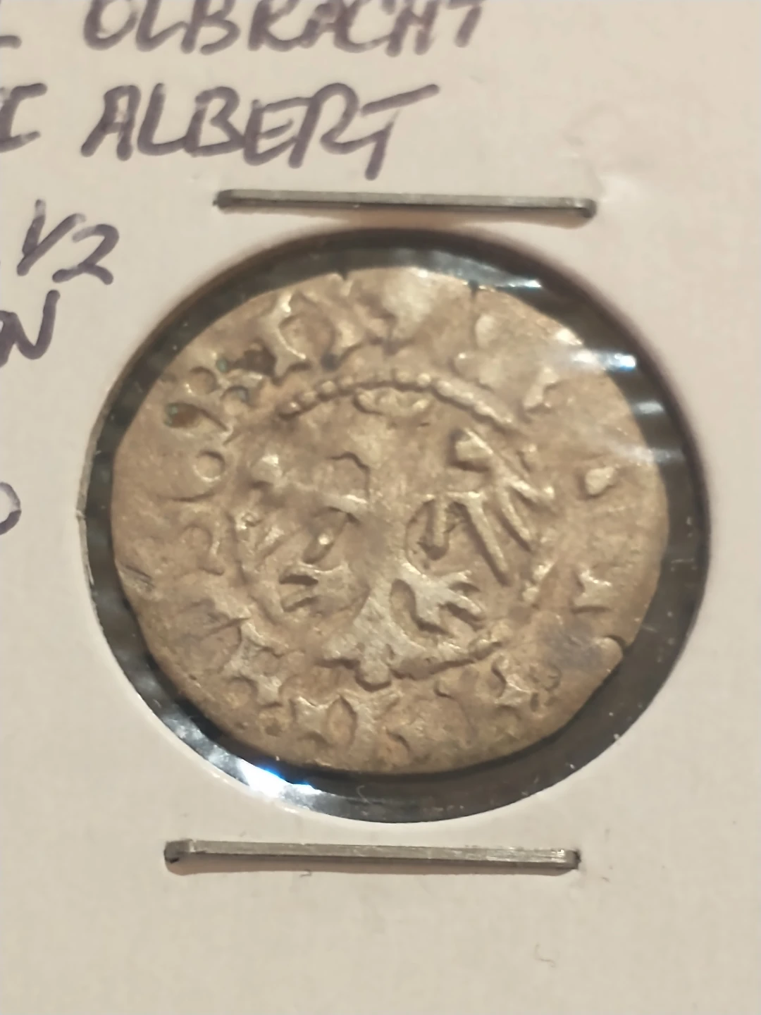 1482-1501 Poland John I Albert silver 1/2 groschen medieval coin - photo 2