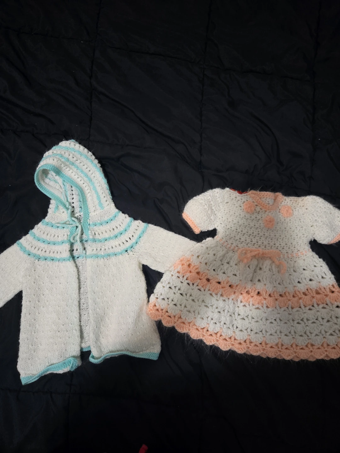 Handmade Baby Cardigan and Dress Set
