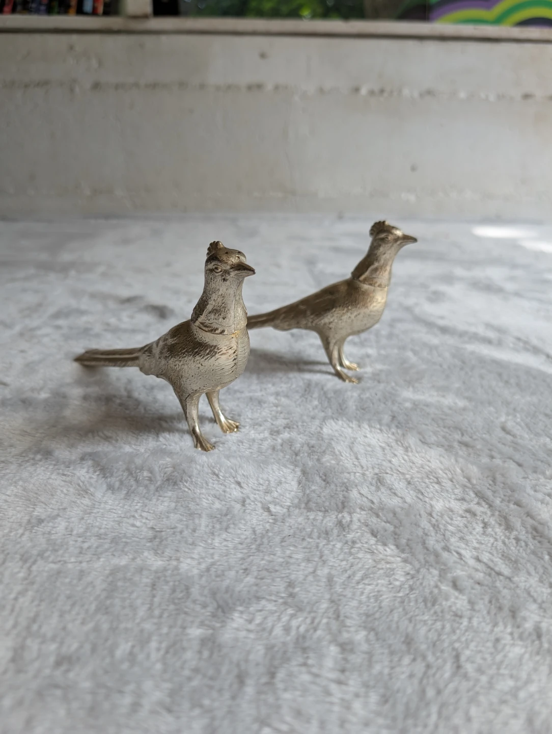 Vintage Silver-Plated Bird Figurines (Set of 2)