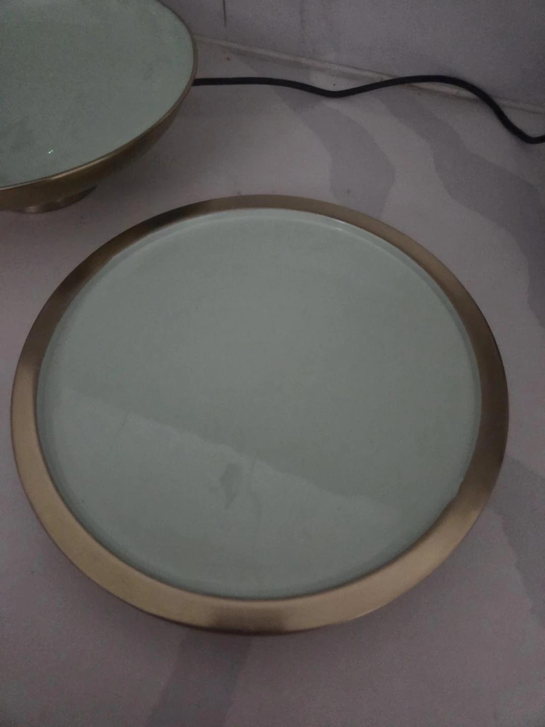 Mint green and gold serving plate/cake stand - photo 3