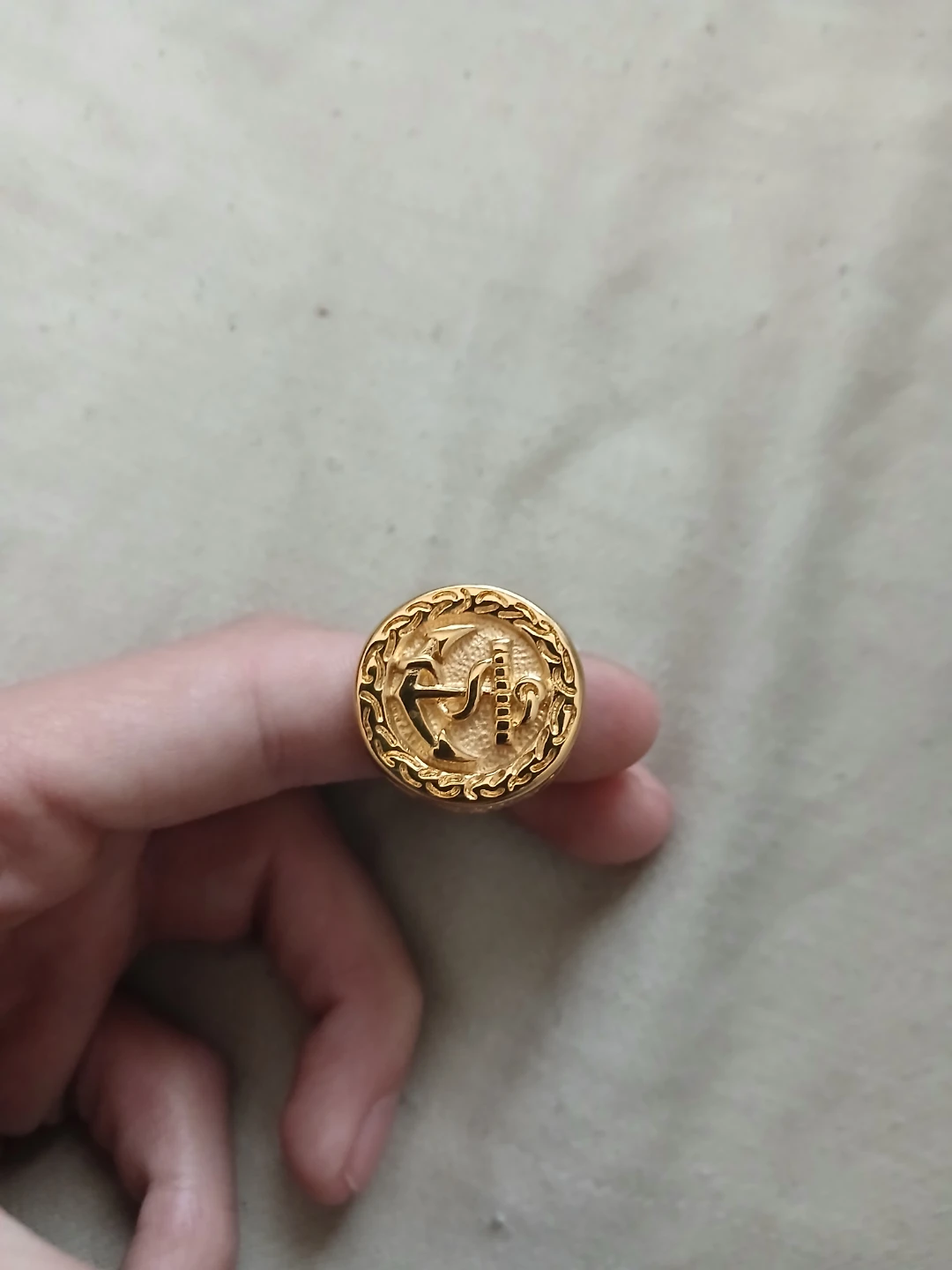18K Gold Plated 316L Stainless Steel Anchor Ring