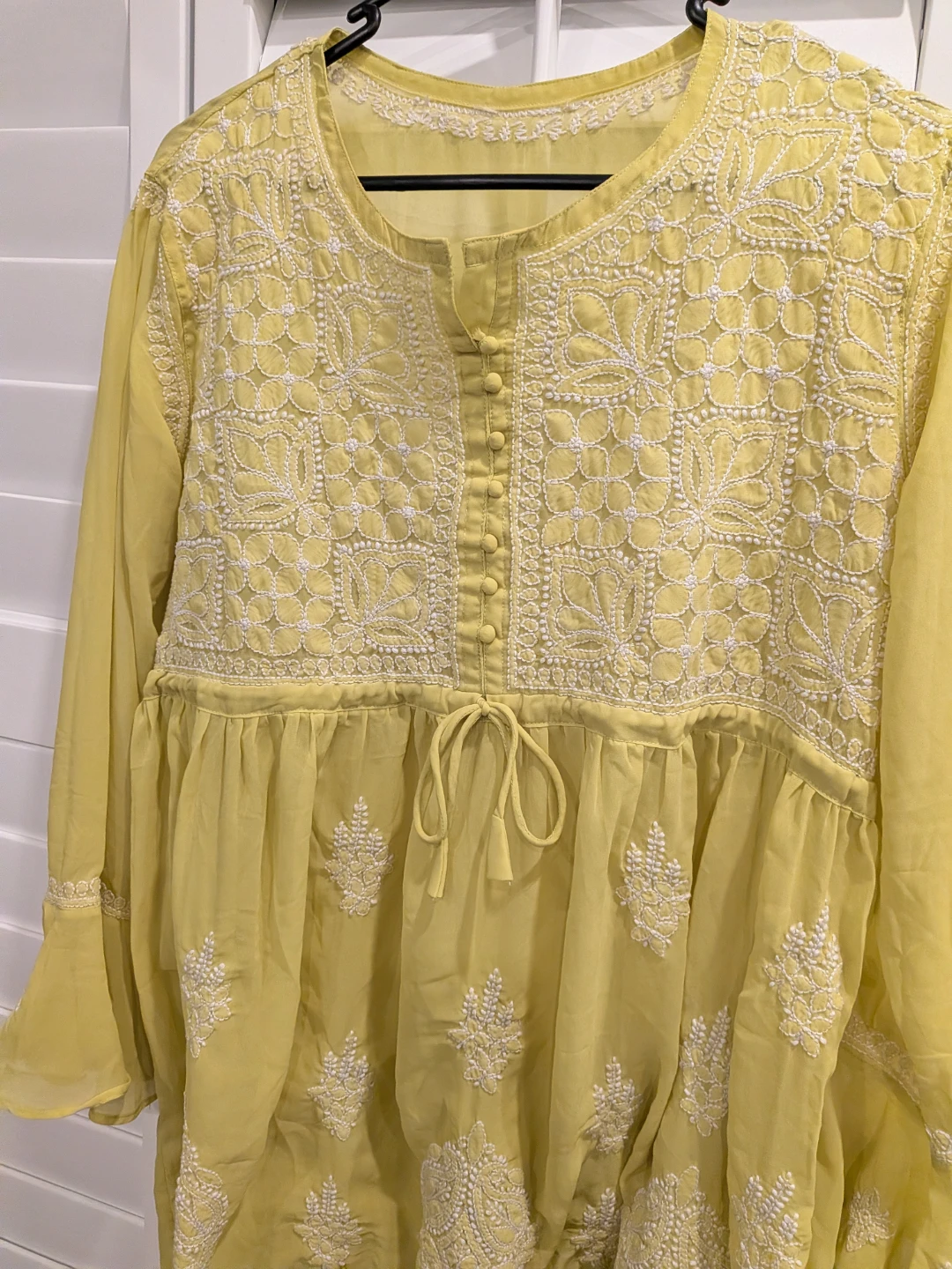 Women's Yellow Embroidered Tunic - photo 2