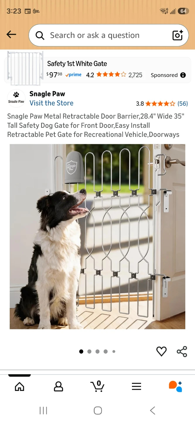 Snagle Paw Metal Retractable Dog Gate