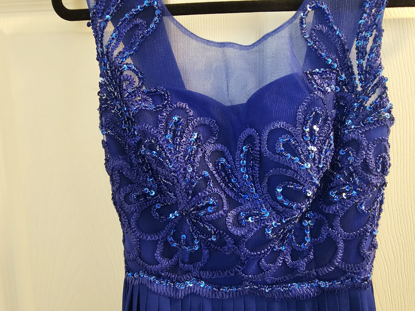 Blue Beaded Formal Gown Dress - photo 2