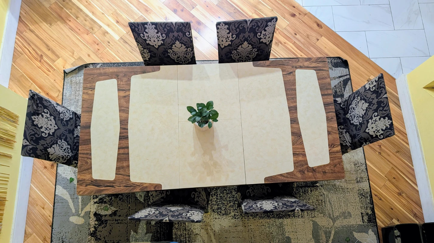 Expandable Dining Table Set with 6 Chairs
