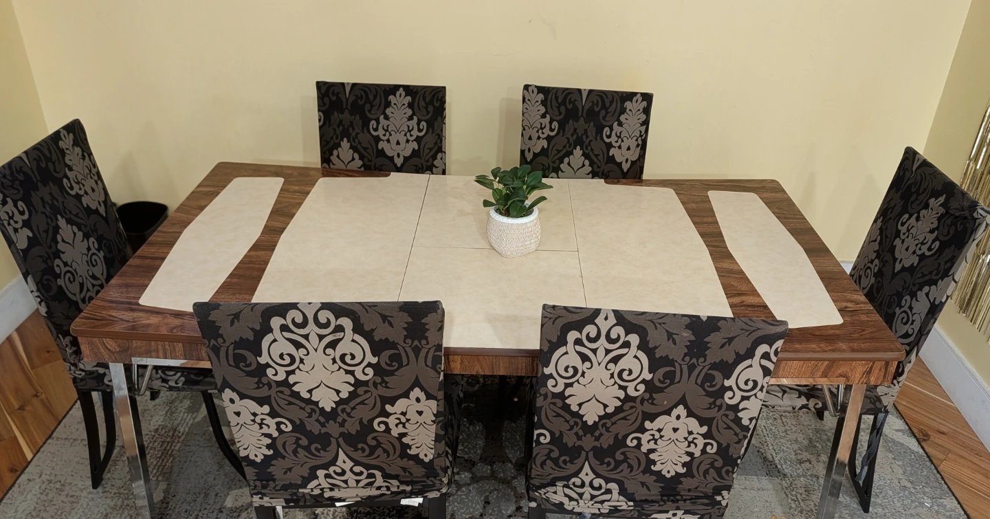 Expandable Dining Table Set with 6 Chairs - photo 3