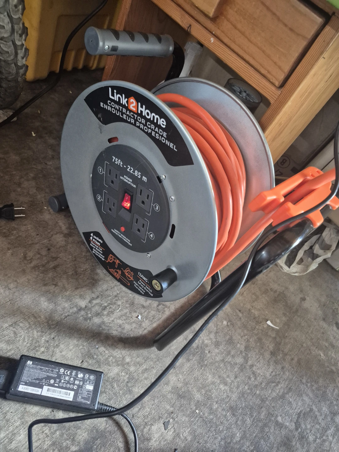 Link2Home Contractor Grade 75ft Extension Cord Reel