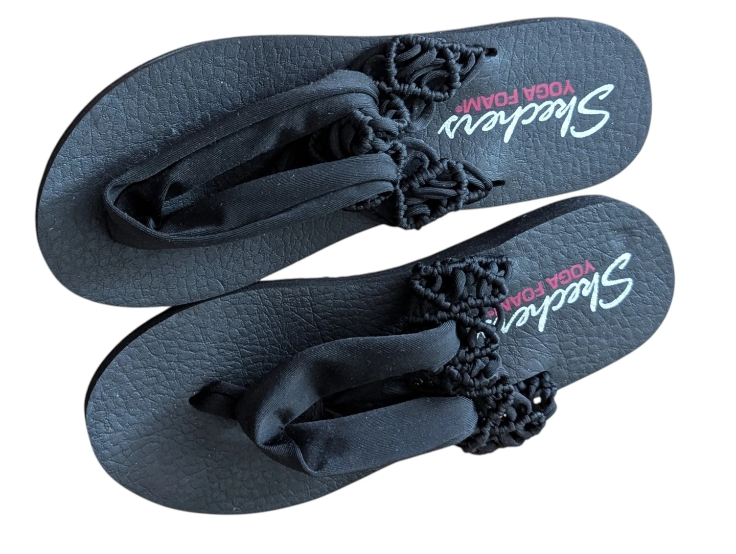 NEVER WORN womens Skechers yoga foam sandals LARGE