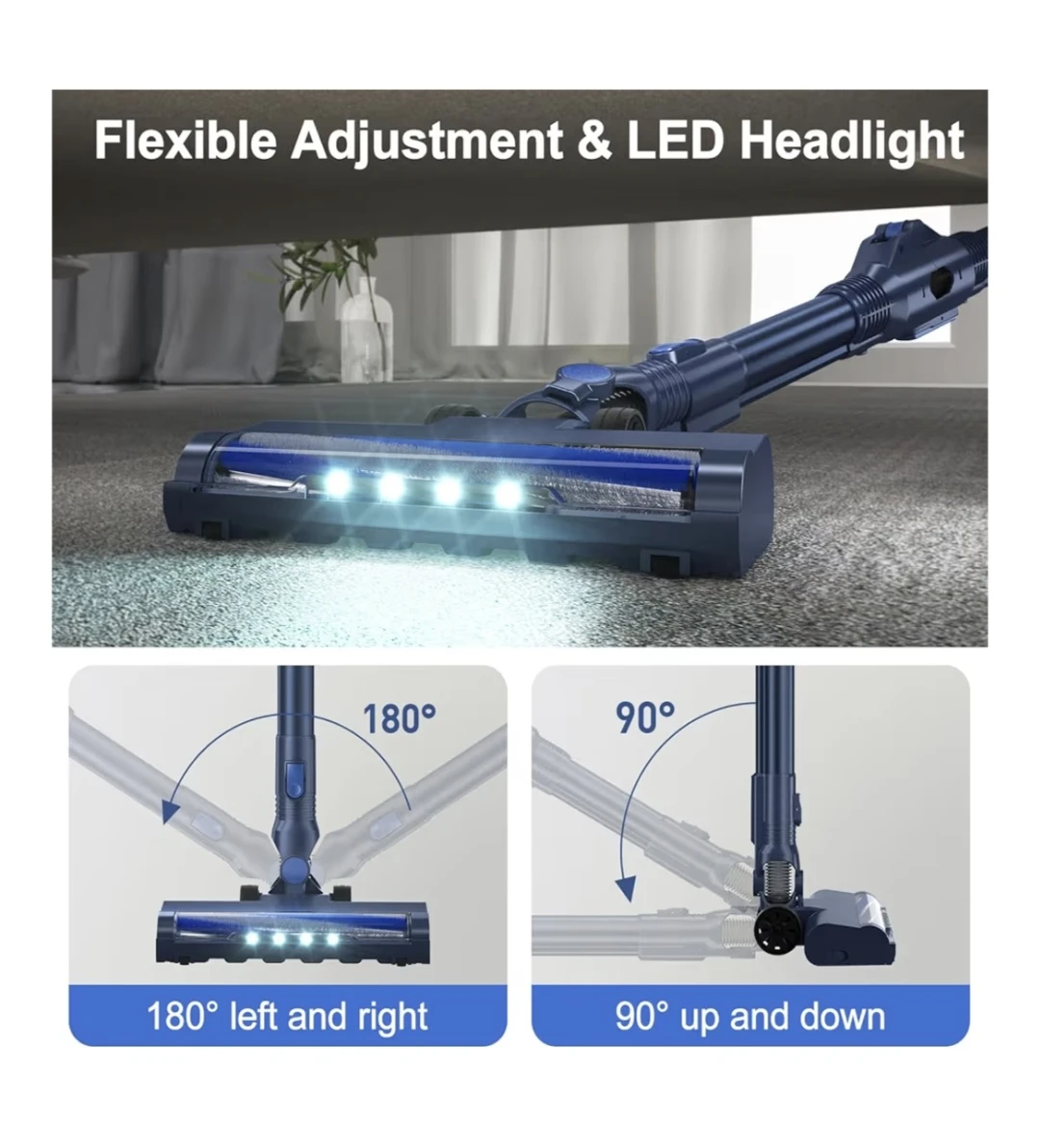 Cordless Vacuum, 6 in 1 Stick Vacuum with 180° Bendable Wand - photo 4