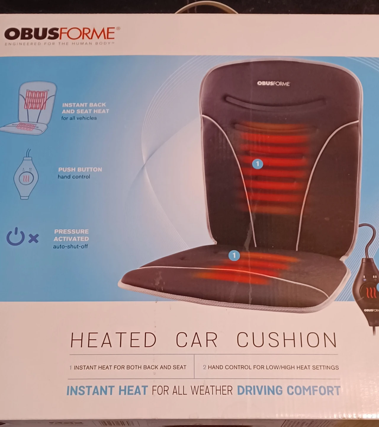 Obusforme Heated Car Cushion