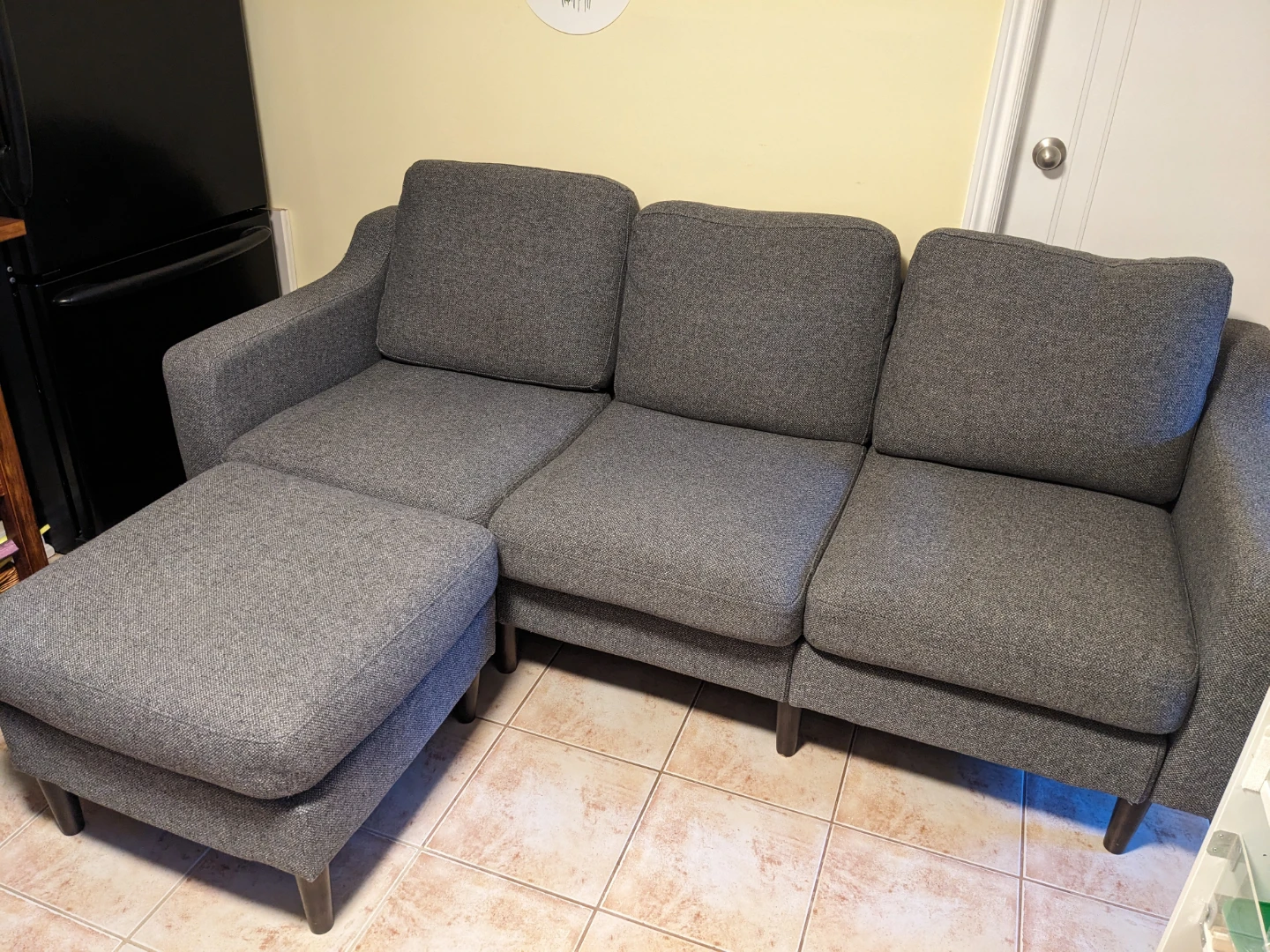 Cozey Altus 3-Seater Modular Sofa with Ottoman - Dark Grey