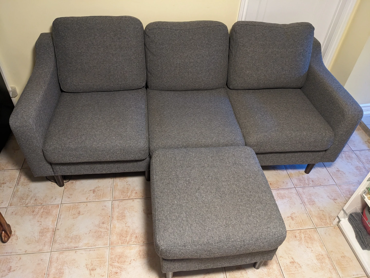 Cozey Altus 3-Seater Modular Sofa with Ottoman - Dark Grey - photo 4