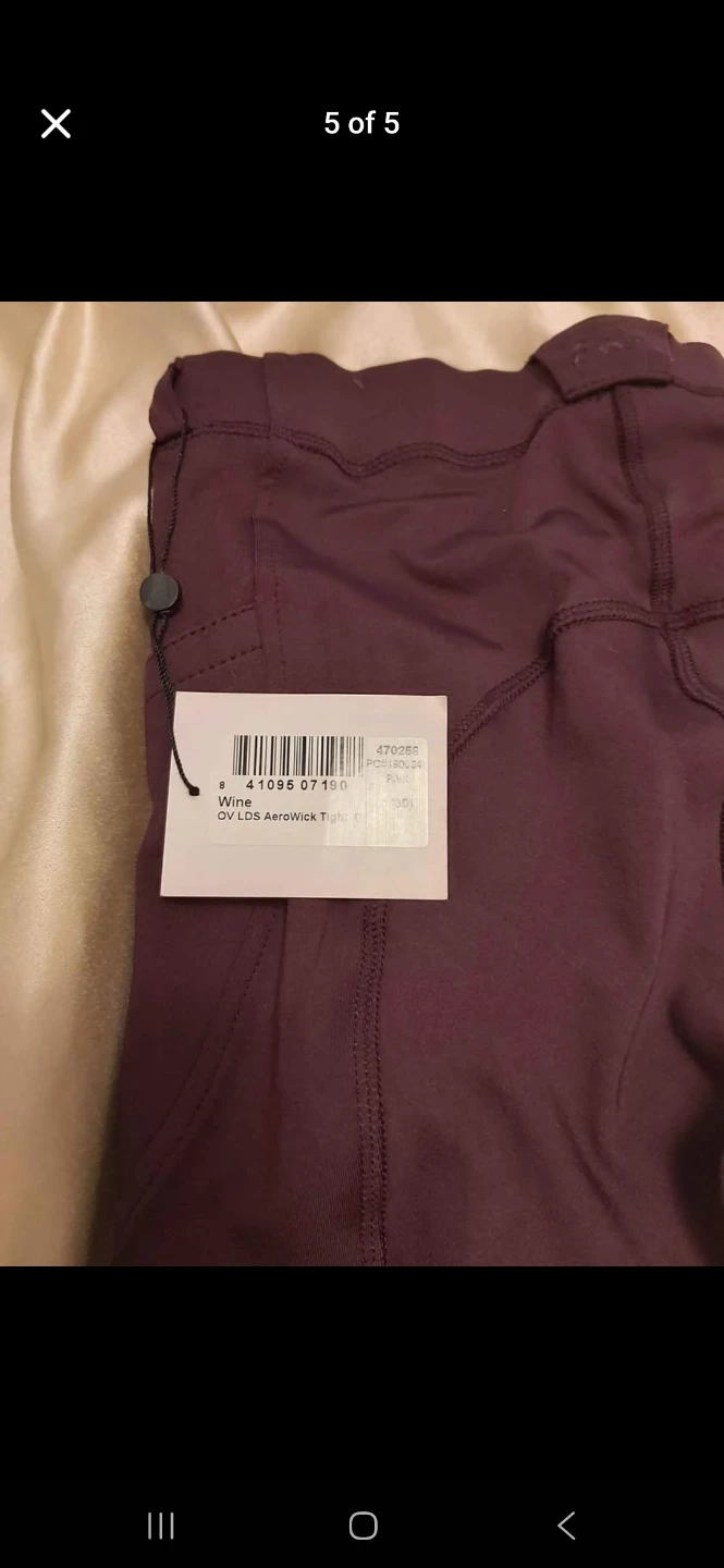 OV LDS Aerowick Tights Wine riding breeches new with tags