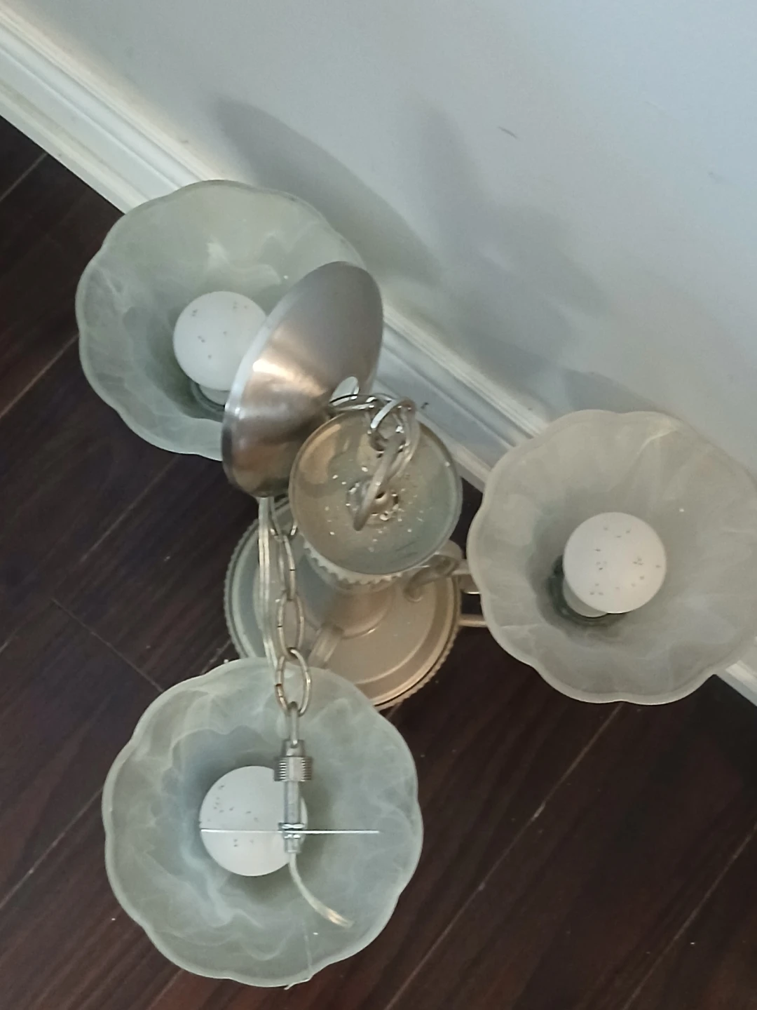 3-Light Chandelier with Frosted Glass Shades - photo 2