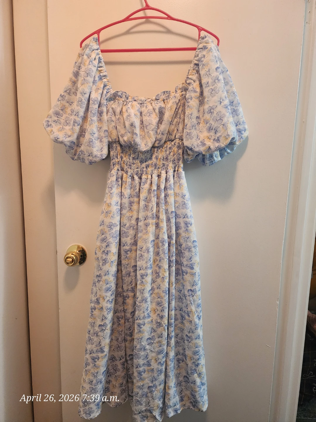 Floral Puff Sleeve Off-the-Shoulder Dress