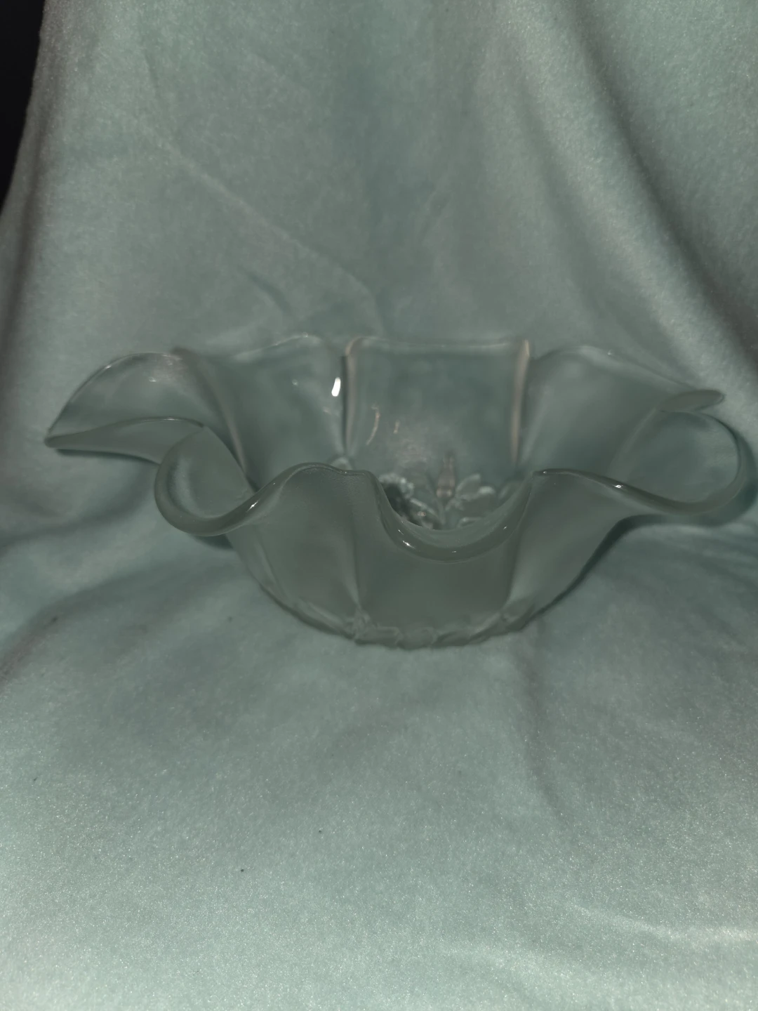 Clear Glass Flower Bowl - photo 3