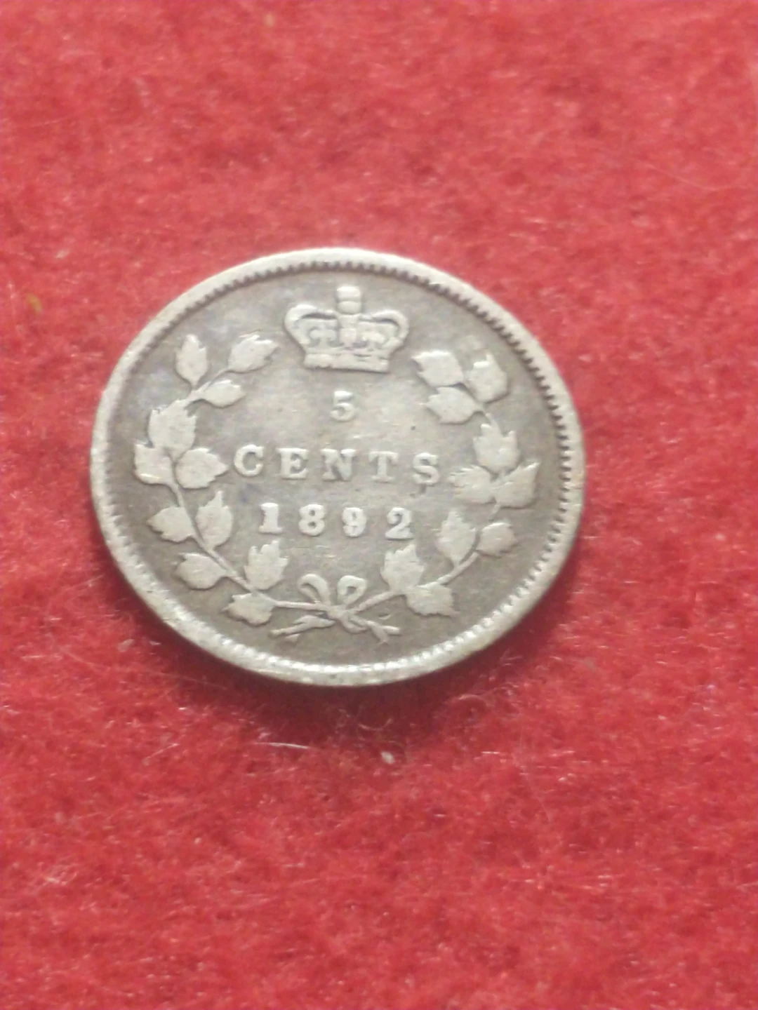 1892 Canada 5 Cents Silver Coin - photo 2