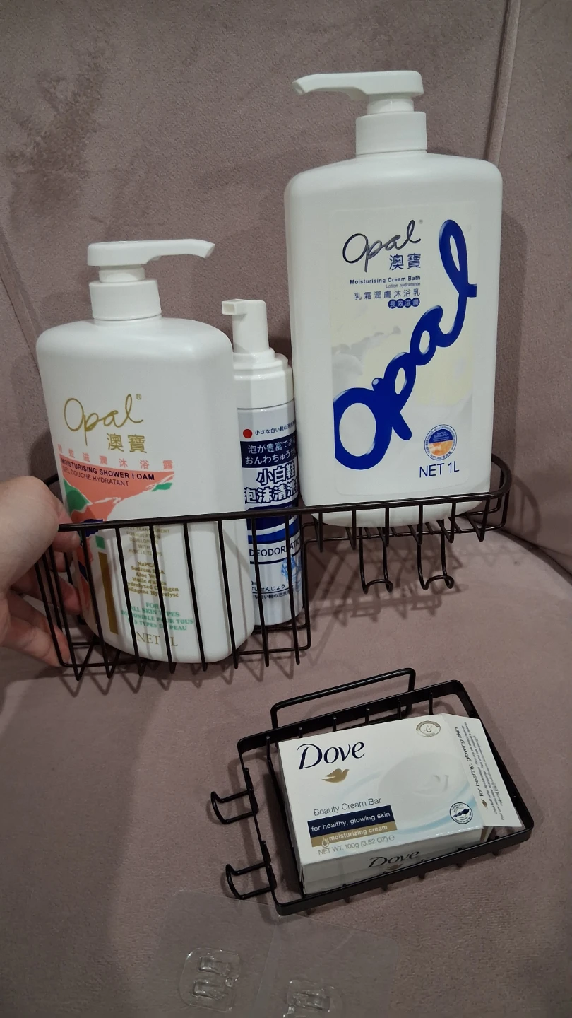 Shower Caddy Set 2 pieces, Bathroom Shelf with Soap Dish & Hooks - photo 5