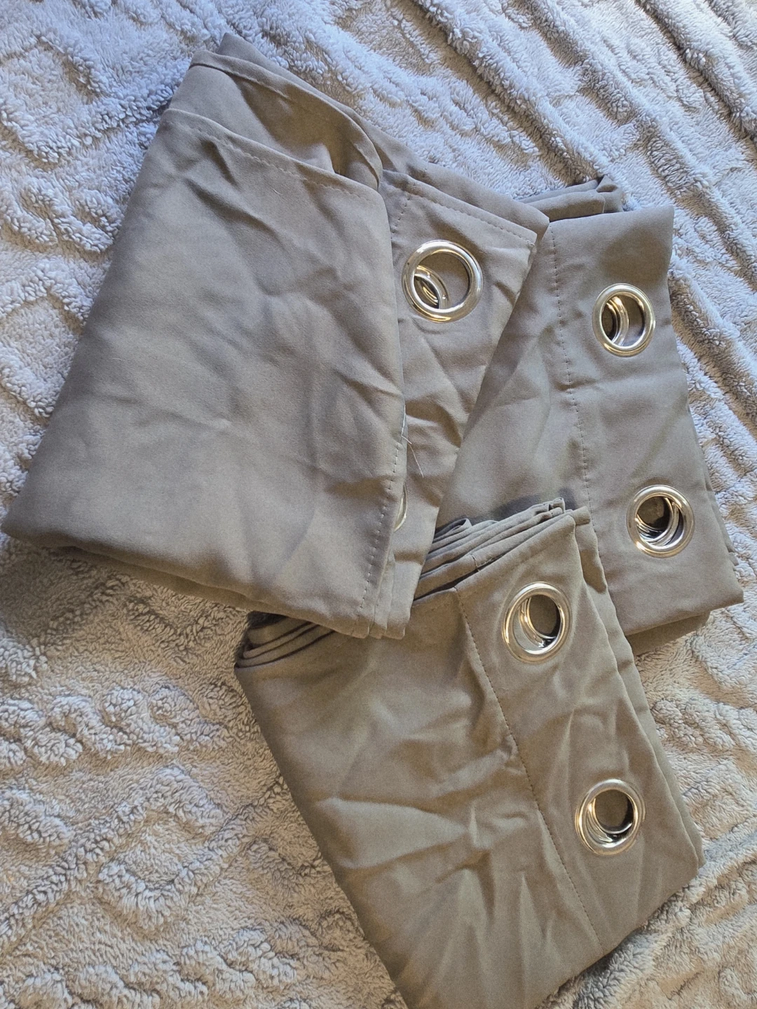 Grey Grommet Curtains (3 Panels) - photo 3