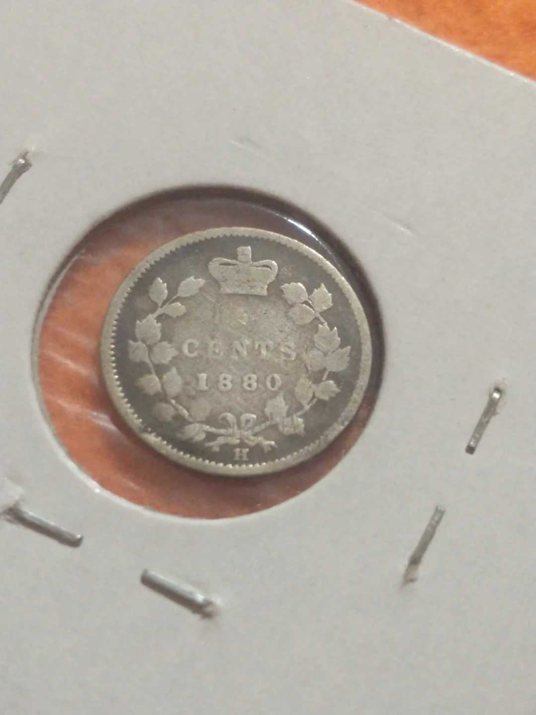 Attractive F 1880H Canada .925 silver Victoria 5 cents, KM #2