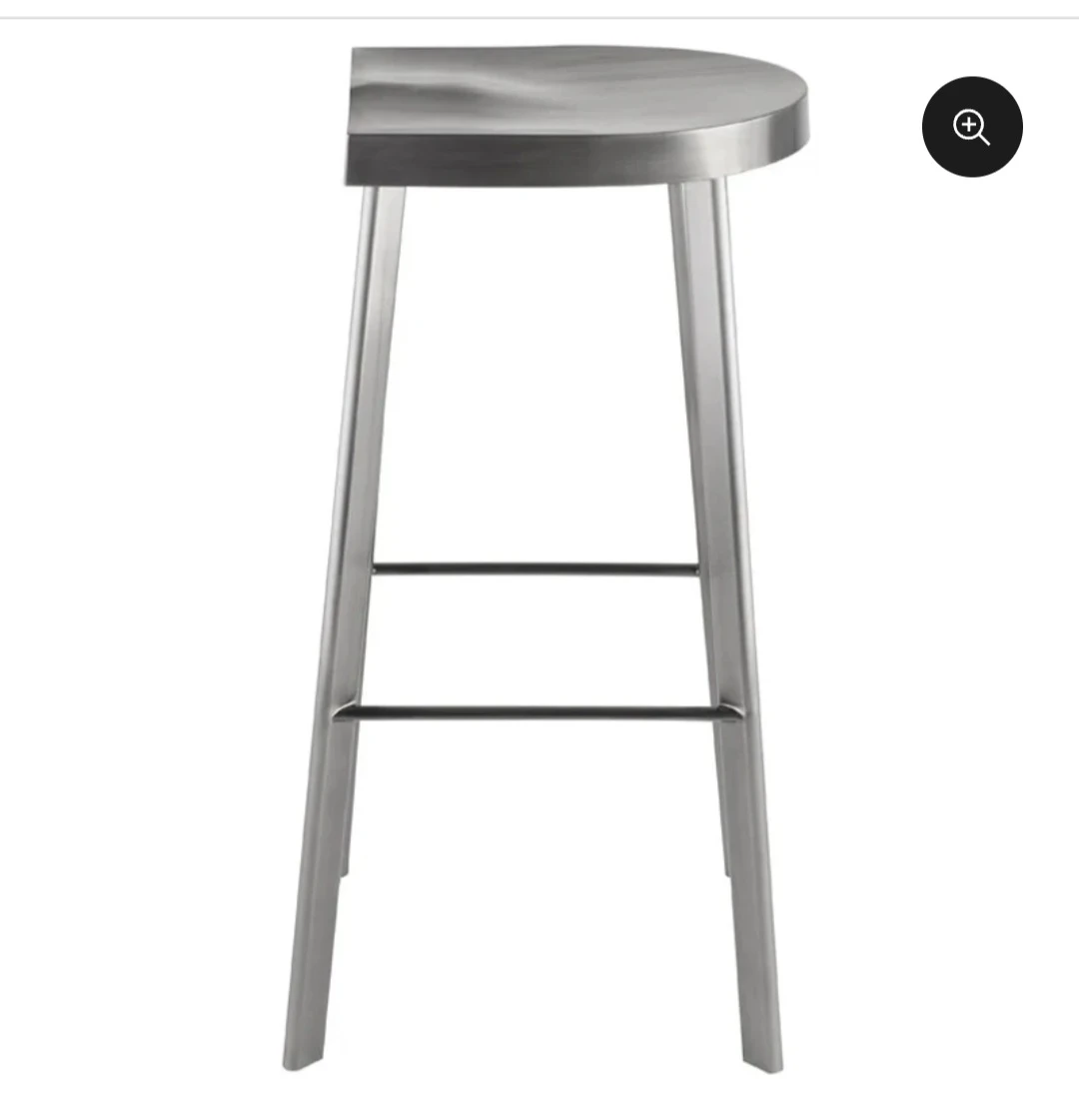 Icon Black Stainless Steel Chrome Bar Stool - photo 2
