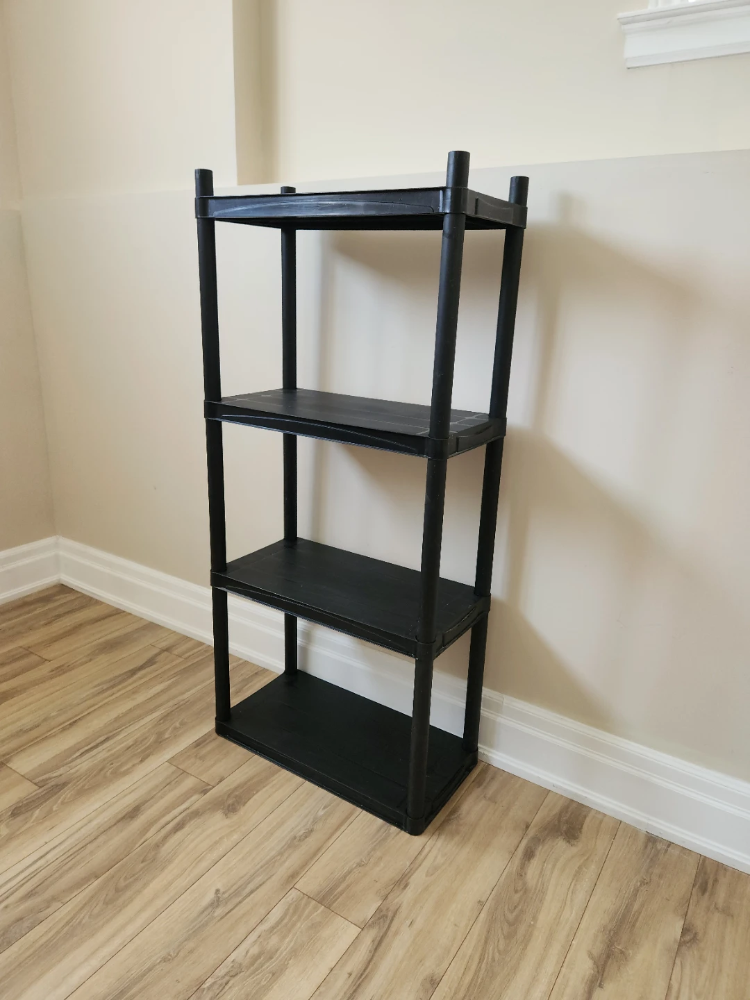 Black 4-Shelf Plastic Storage Unit - photo 2