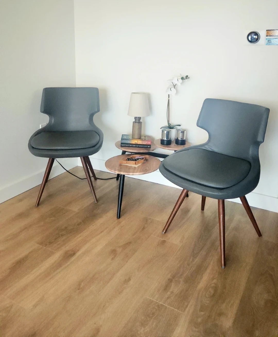 Soho Concept Grey Leather Chairs - 2 available