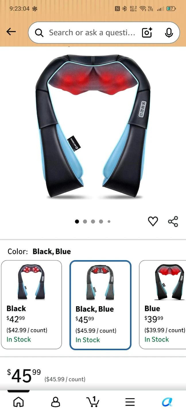 Heated Massager - Black/Blue (cash only)