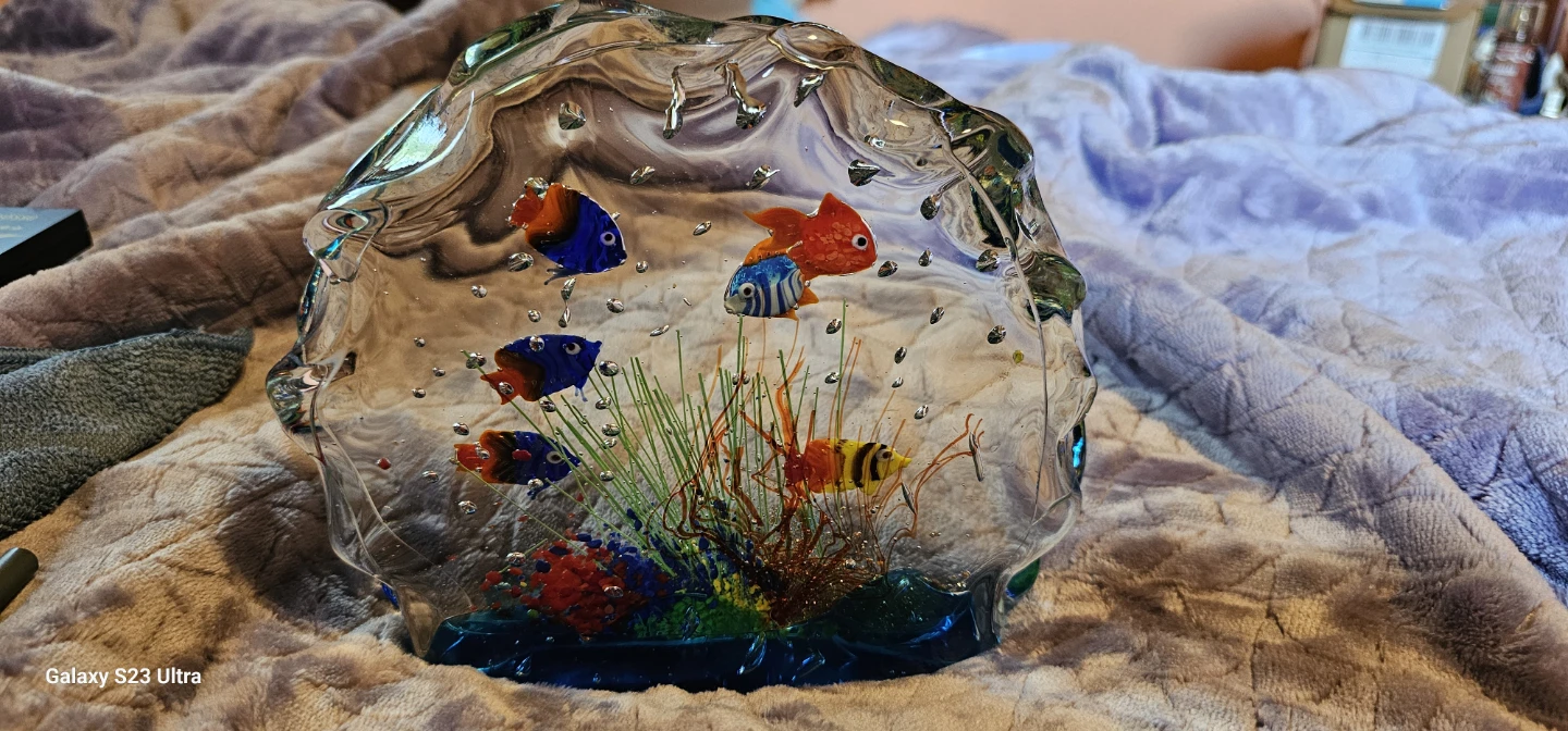 Glass Aquarium Sculpture with Fish