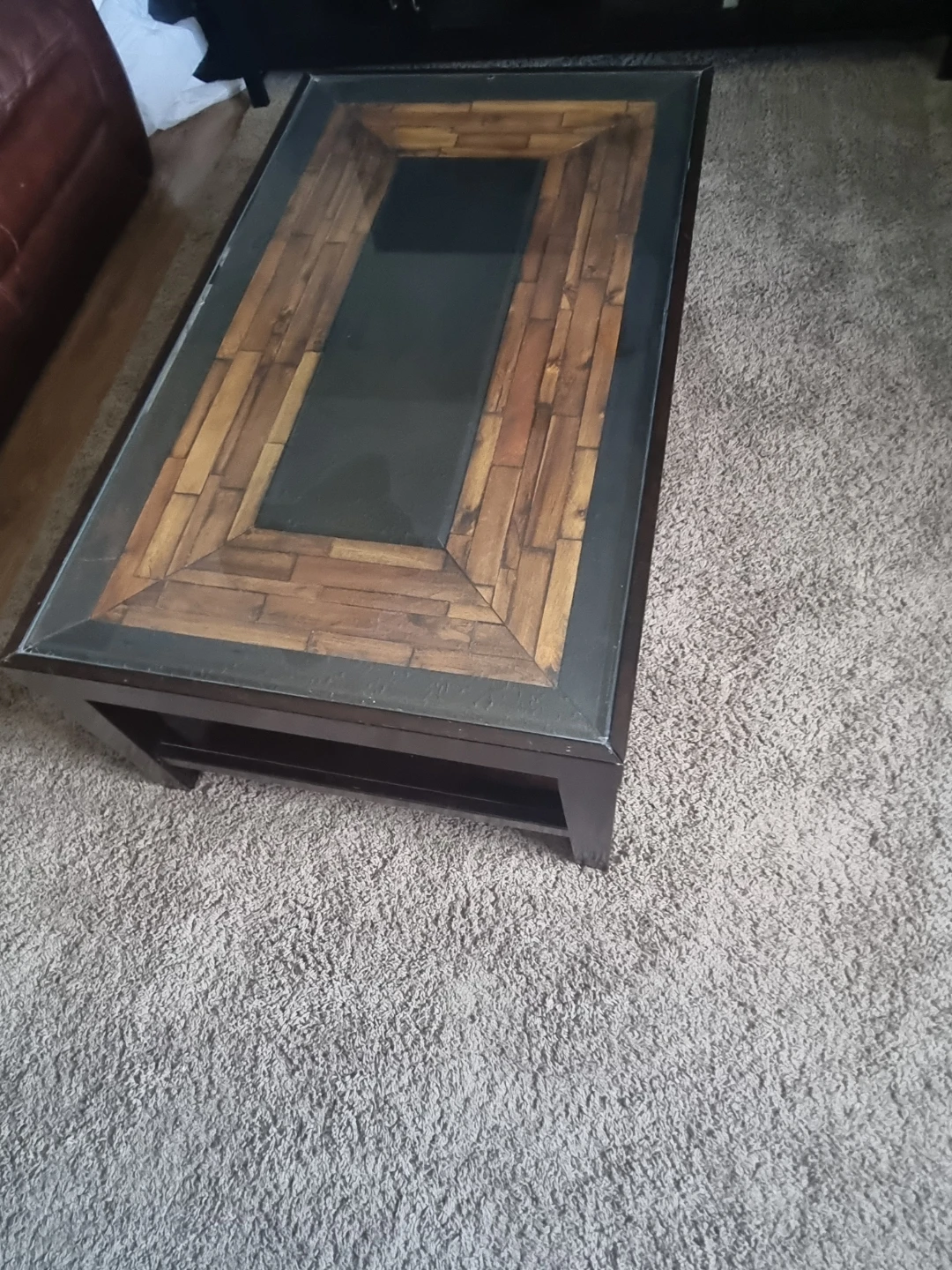 Wood and Glass Coffee Table