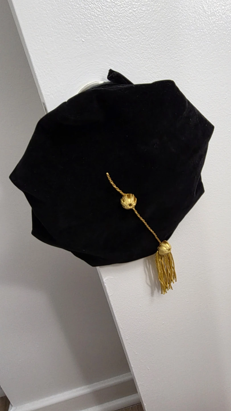 Doctoral Graduation Cap with Gold Tassel